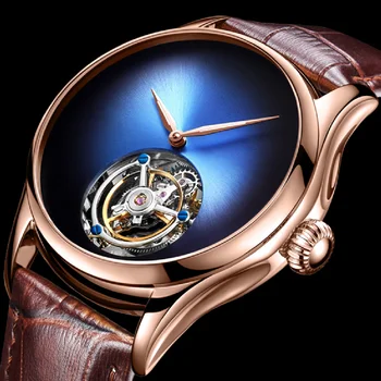 Autentyczne Zegarki z Tourbillon zegarek Mechaniczny Zegarek Męski Najlepszy Marka Luksusowych Mężczyzna Szafirowe Zegarek Relogio Masculino