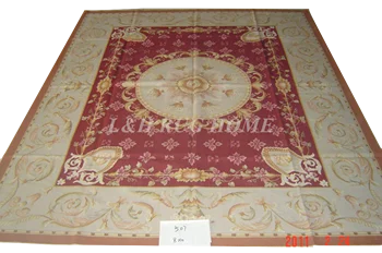 Darmowa wysyłka 9 'x12'Francuski styl Aubusson dywany ręcznie wiązane dywany Wełniane Francuski Aubusson Dywany wysokiej jakości dywan