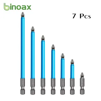 Binoax 7 SZT. PH2 Antypoślizgowe Magnetyczny Śrubokręt Elektryczny Zestaw Bitów 25/50/65/70/90/127/150 mm