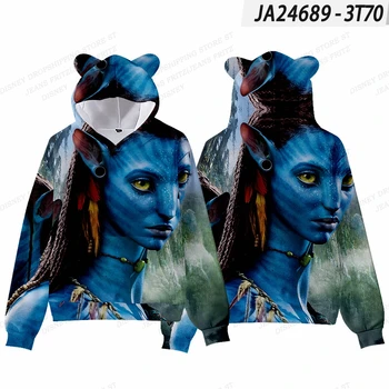 Avatar 3D druku bluza z kapturem dla Dzieci kot ucha bluzy i wody аватарке ucha bluza z kapturem płaszcz cosplay, chłopiec, kostium Kobiety bluzy