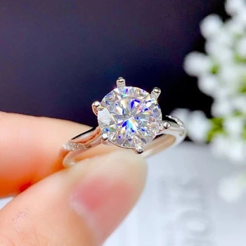 Duży rozmiar ostry муассанит klejnot pierścień dla kobiet biżuteria pierścionek zaręczynowy ślubu pierścień ze srebra próby 925 prezent na urodziny