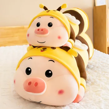 Słodkie Zwierzęta Pszczoła Świnia Pluszowe Zabawki Kreskówka Miękkie Miękkie Zwierzęta Dla Dzieci Towarzyszące Lalki Poduszka Do Snu Wystrój Domu Dla Dzieci Prezent